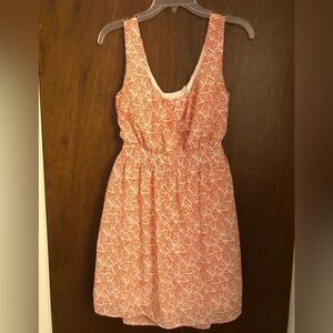 Annabella Coral Geometric Midi Semi-Open Back Sundress Retro Feel Casual Y2K